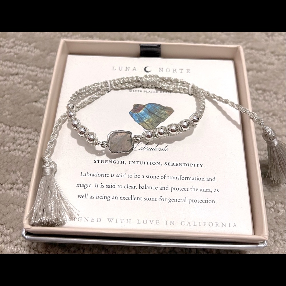 NIB LUNA NORTE LABRADORITE STONE BRACELET